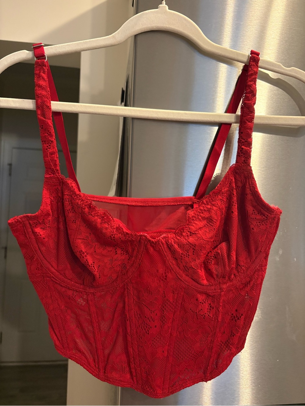 Hollister Red Lace Bustier Tank Top